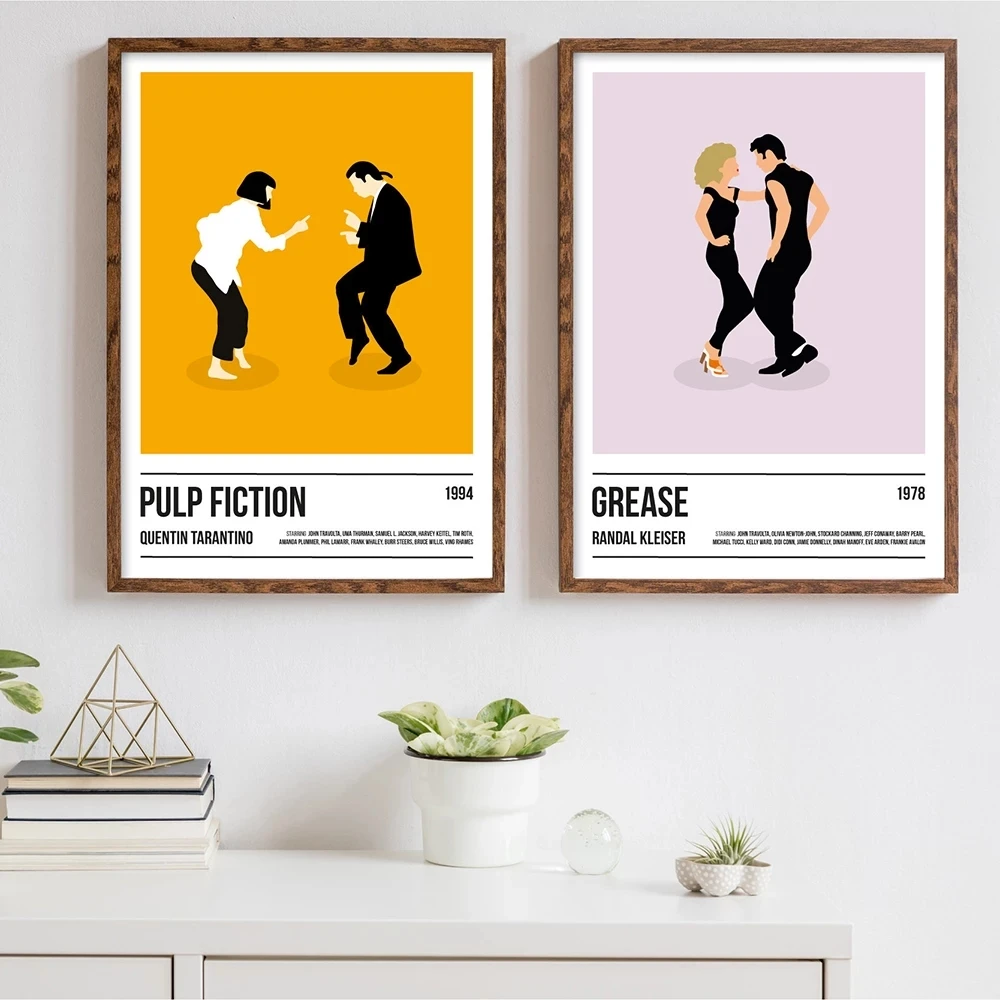 

Grease Poster Canvas Prints Dirty Dancing Movie Painting Vintage Pulp Fiction Film Picture Boyfriend Christmas Gift Home Decor