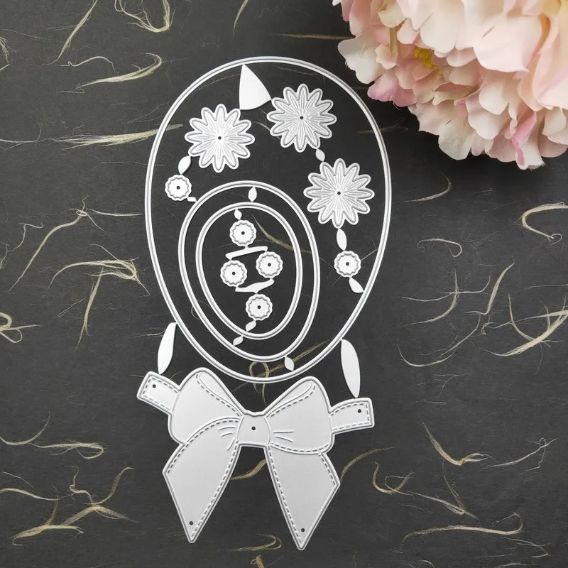 1 Набор пасхальных яиц бант с цветами Металлические Стальные режущие штампы