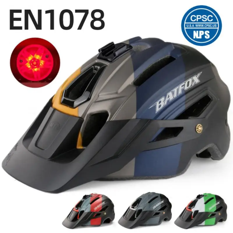 

Велосипедный шлем BATFOX для мужчин и женщин, с задним фонарем 58-61 см, для горного и дорожного велосипеда, крепление для камеры