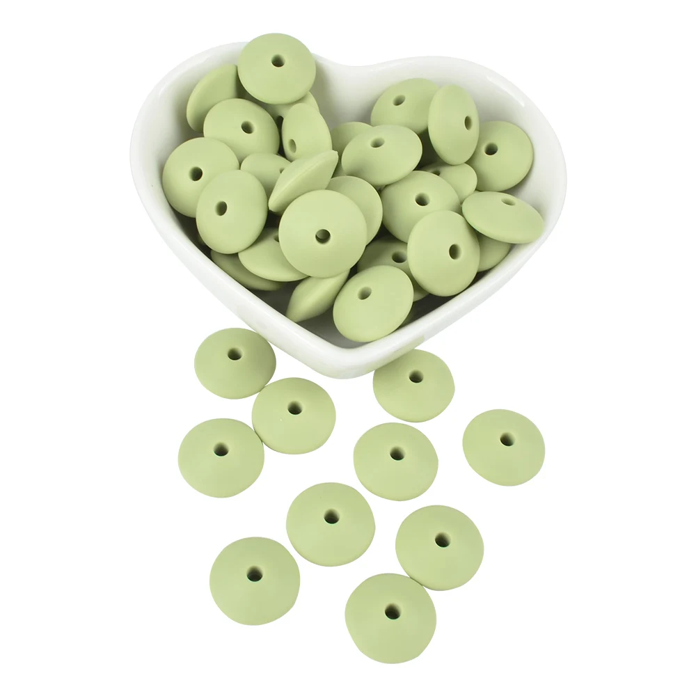 lint LOFCA 100 шт./лот, силиконовые чечевицы, 15 мм, Детские Бусы для прорезывания зубов, BPA бесплатно, сделай сам, детские игрушки, Силиконовые Зубные шарики для изготовления ожерелья - Цвет: lint