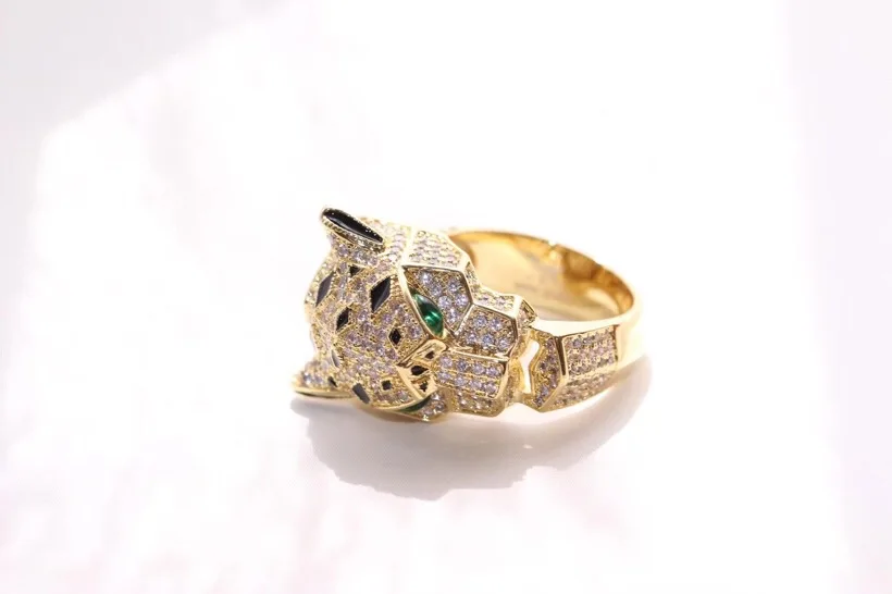 Лидер продаж известный бренд ювелирных изделий тонкое кольцо с пантерой зеленые