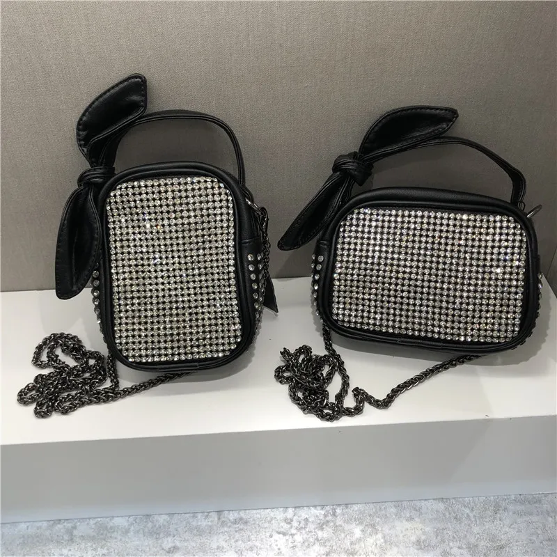

Стразы, алмазная женская сумка, Женская Блестящая вечерняя сумка, модная кожаная сумка через плечо с бантом, клатч, кошелек