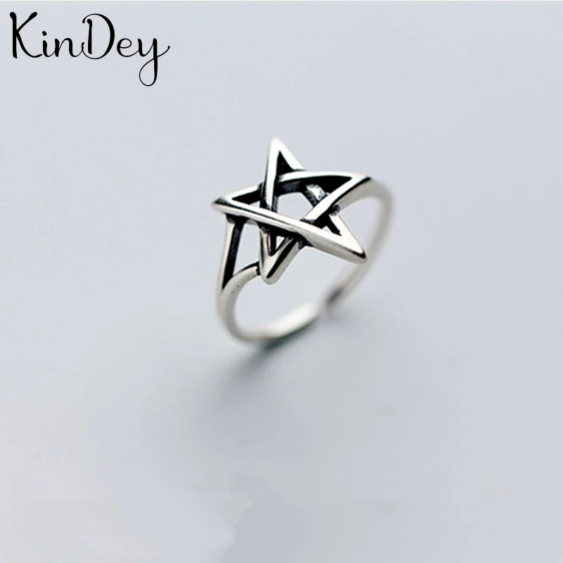 Kindey этнический стиль Серебряный цвет Давид Звезда кольца для женщин Свадебные
