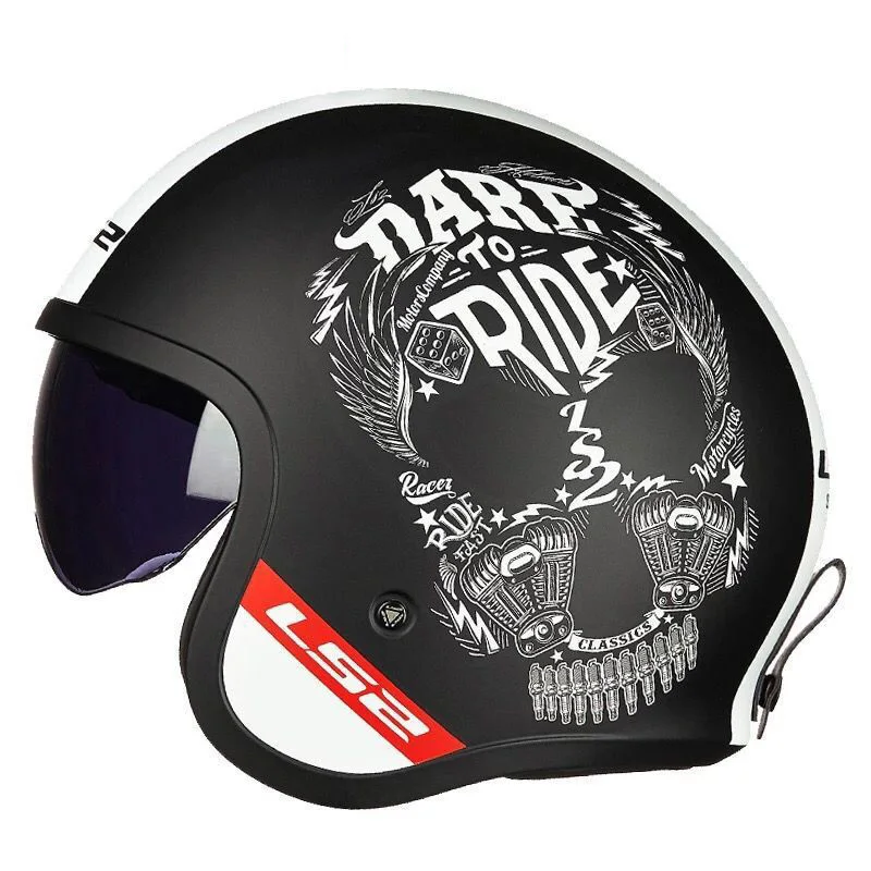 Мотоциклетный шлем унисекс для мужчин и женщин винтажный с открытым лицом