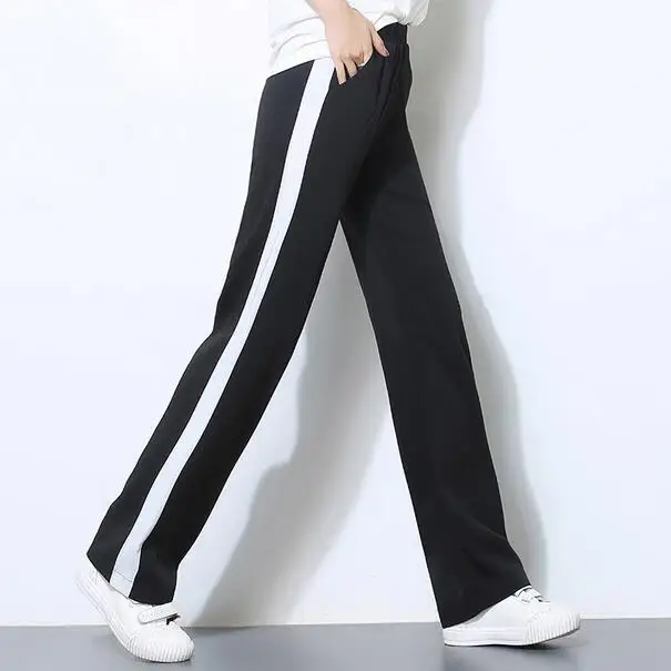 Женские весенне-летние брюки с эластичной резинкой на талии 2019 широкие прямые