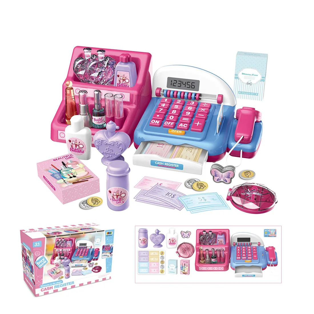 19 шт Детские ролевые игры макияж Playset моделирование кассовый обучающая игрушка