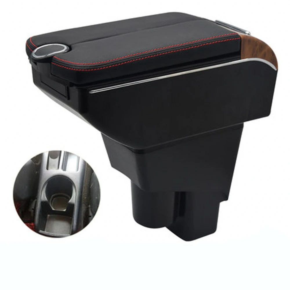 

For Fit Jazz Armrest Box Double doors open 7USB interface Centre Console Storage Box Arm Rest Car accessories armrests