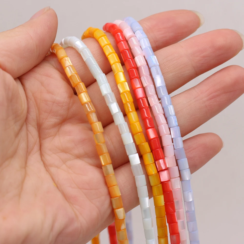 

Natural Shell Cylindrical Beads 4x4mm for DIY Jewelry Making Necklace Earrings High Quality Gift