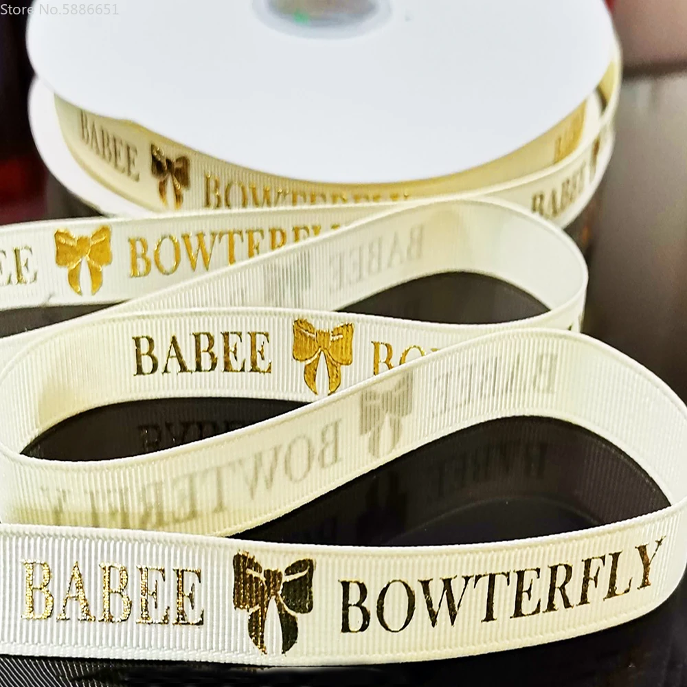 Cinta de grogr&eacute;n de 100 yardas, cintur&oacute;n publicitario personalizado con estampado de palabras, nombre, regalo, embalaje de flores, decoraci&oacute;n de bodas y Navidad-1