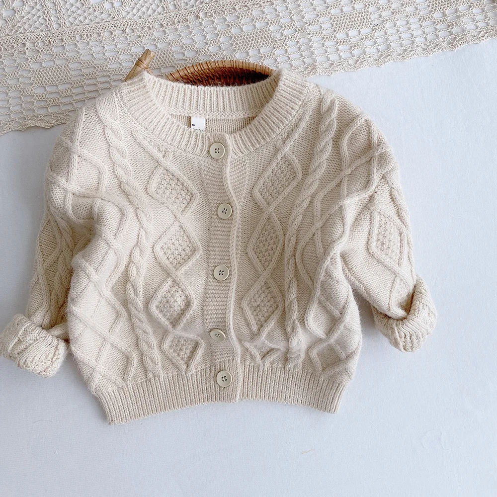 

2021 Winter Children Sweater Baby Boys Girls Knit Cardigan Fashion Kids Outerwear Hot Sale