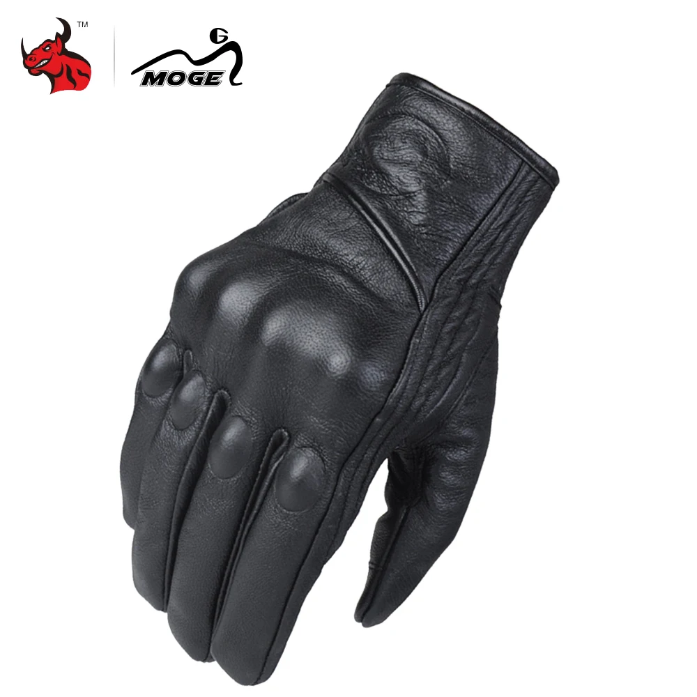 Мотоциклетные Перчатки MOGE из натуральной кожи водонепроницаемые с сенсорным