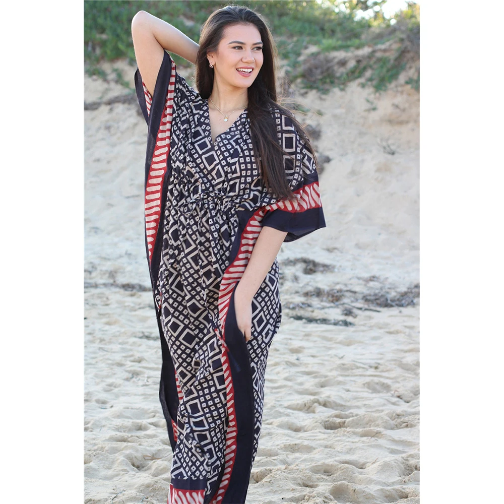 Женское пляжное платье накидка на бикини с принтом Повседневная пляжная туника