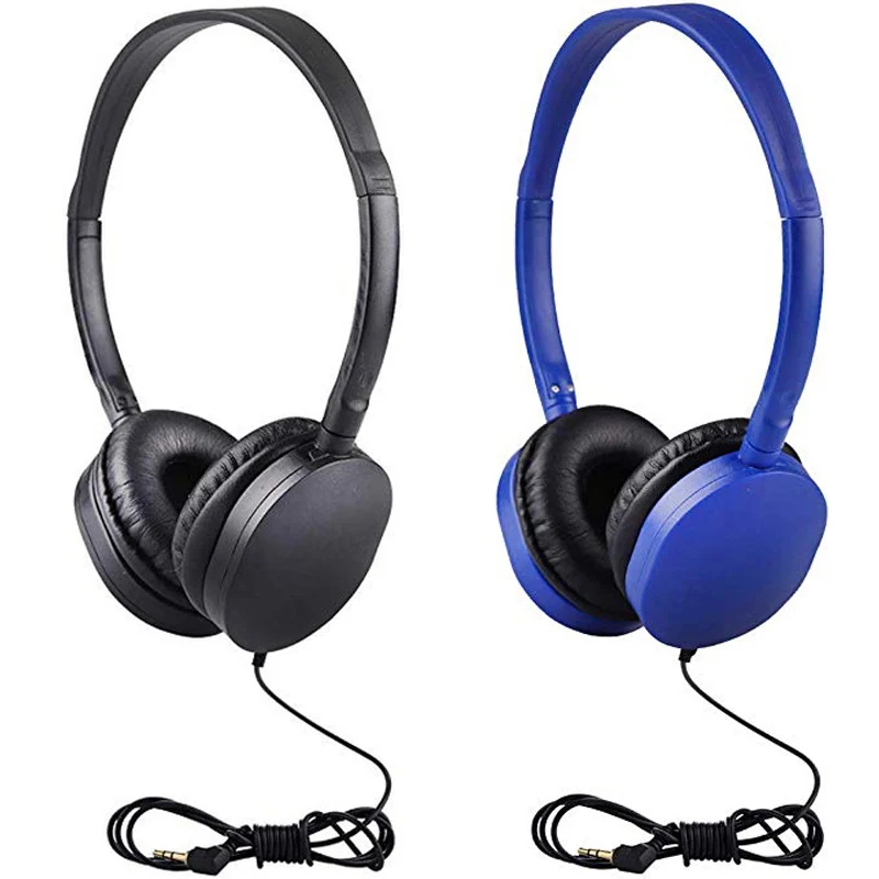 Black and Dark blue Детские наушники складные регулируемые проводные наушники гарнитура с 3,5 мм аудио разъем для детей Mp3 Смартфон - Цвет: Black and Dark blue