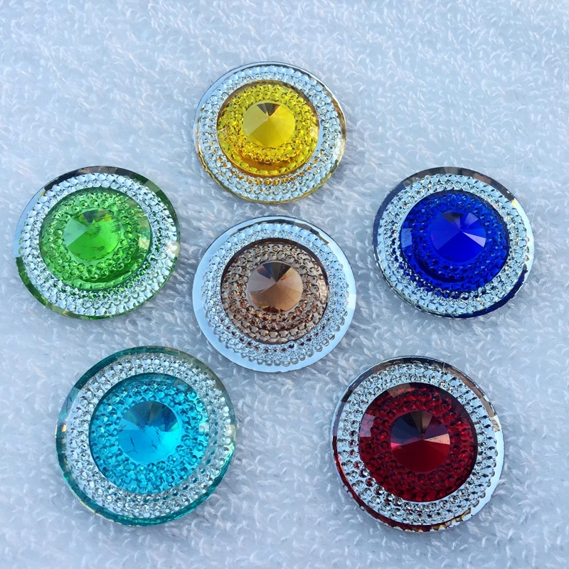 Круглые стразы из хрустальной смолы 30 мм 4 шт. с плоским основанием искусственные