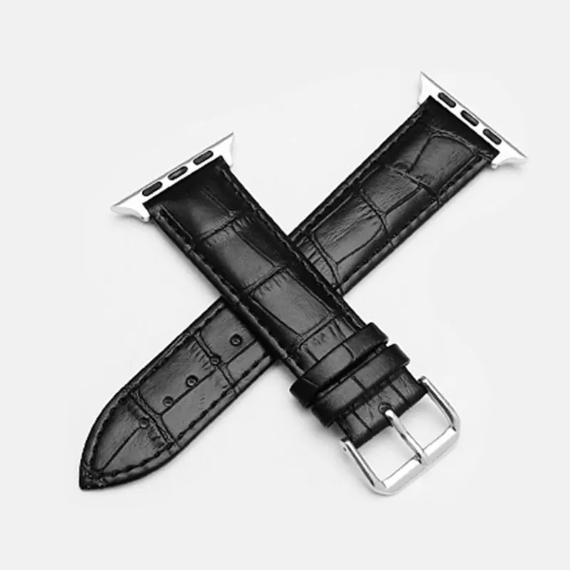 Черный Кожаный ремешок UTHAI A03 для часов Apple Watch 42 мм 38 мм 44 мм 40 мм сменный ремешок для iWatch 4 3 2 1 Ремешки для наручных часов - Цвет ремешка: Черный