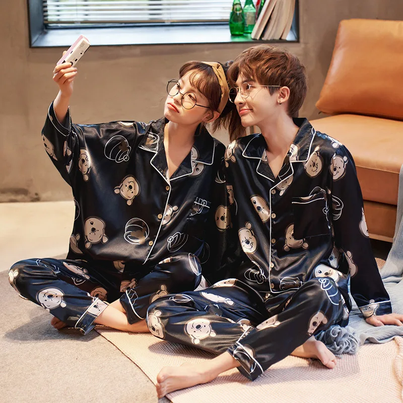 Весенне-летний пижамный комплект для отдыха с длинными рукавами влюбленных -