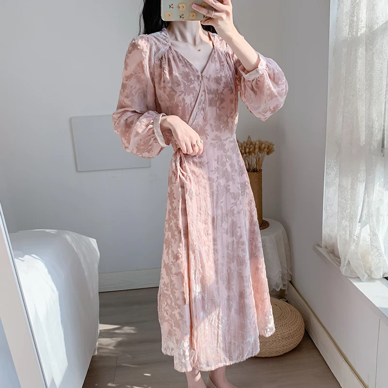 

COIGARSAM French Style Women dress Cute Dresses Pink 6609