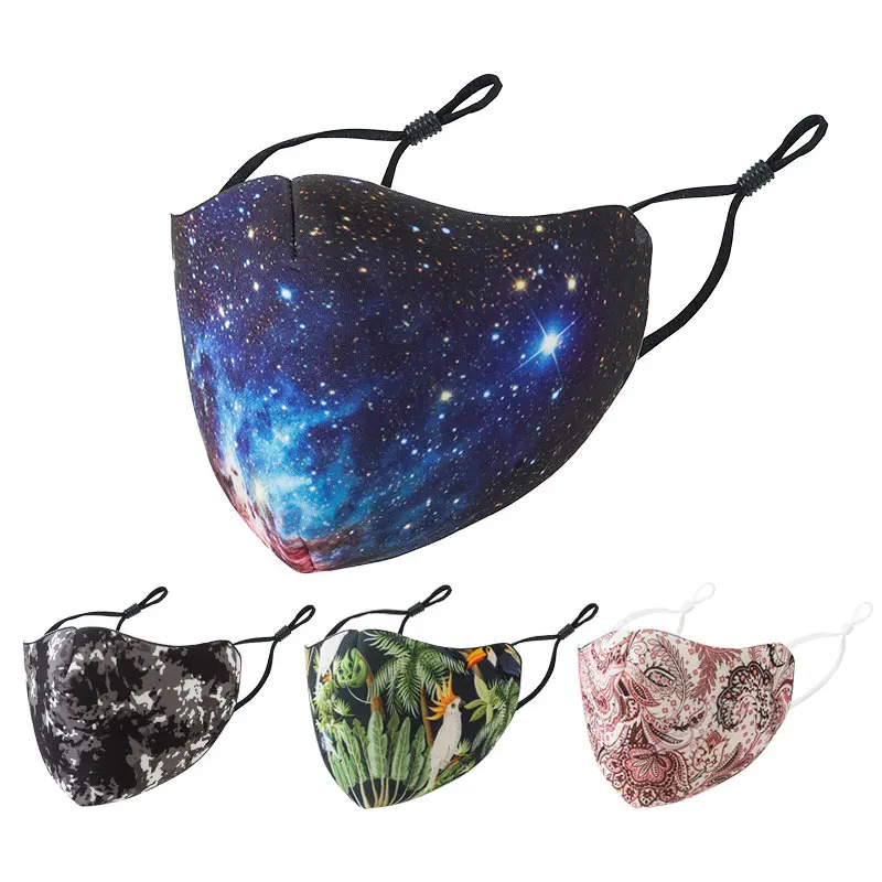 Ветрозащитная многоразовая маска для рта женская лица Повседневная блестящая с