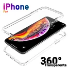 360 Защитный чехол-накладка из ПК и силиконовый роскошный прозрачный Чехлы для мобильных телефонов для Apple iPhone 11 Pro XS MAX SE 2020, 8, 7, 6, 6S, Plus, 5, 5s айфон 11 про Полный Защитная крышка корпус