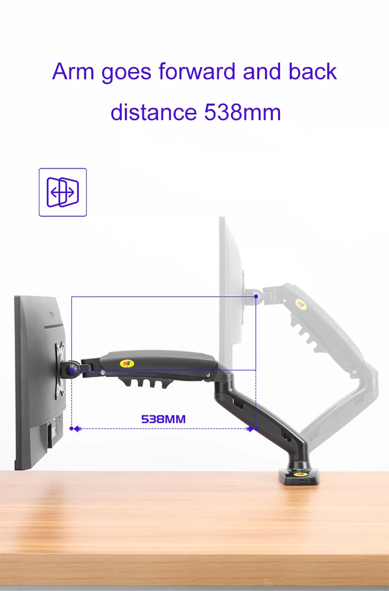 NORTH BAYOU F80 Gas Spring 17-30 inch Desktop LED LCD Monitor Mount Holder Arm Ergonomic Strut Flexi Load 2~9kgs | Компьютеры и офис