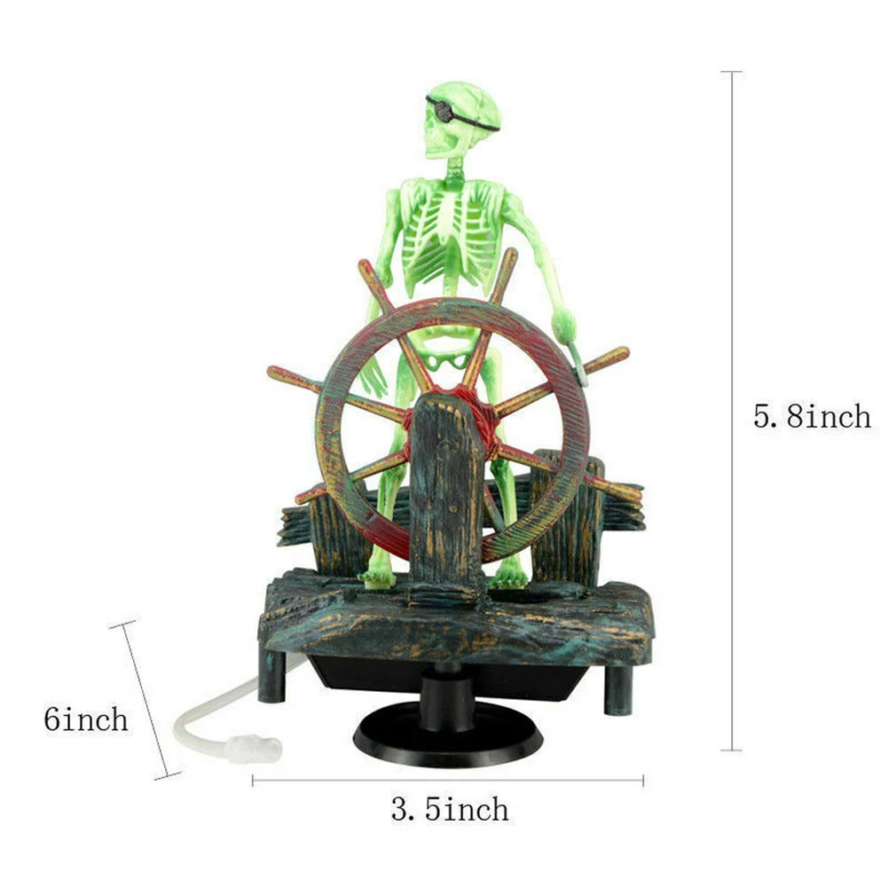 Новый аквариум пиратский капитан украшение пейзаж Скелет орнамент пластиковая