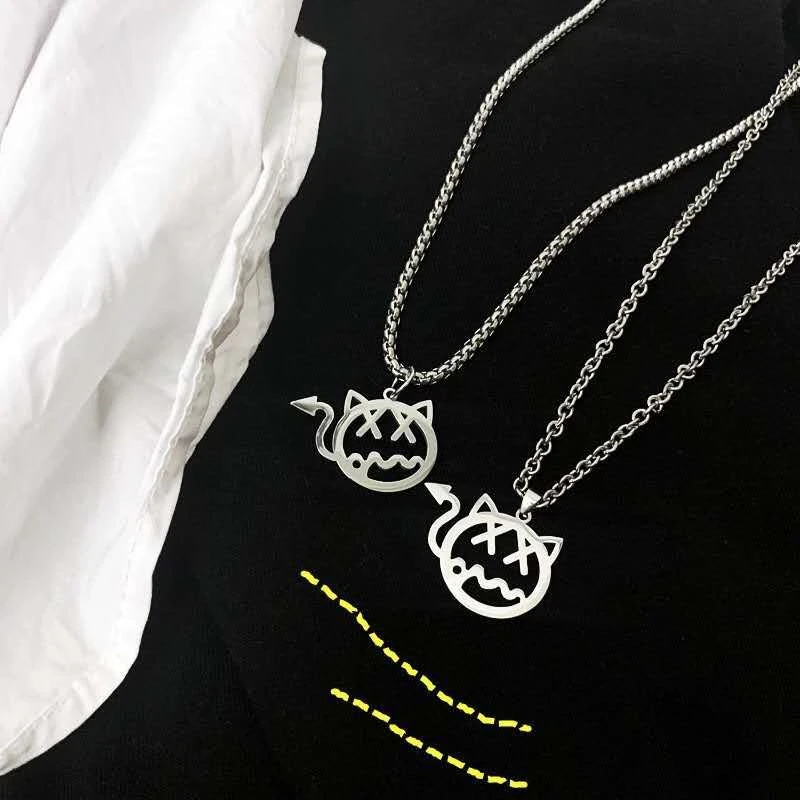 

Fashionable Simple Creative Little Devil Shape Pendant Trend Hip Hop Style Personality Men and Women Same Model Accessories Gift