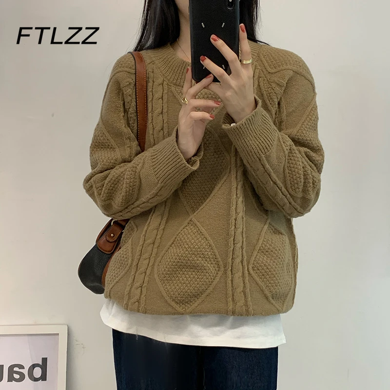 

Свитер женский осенне-зимний, вязаный, однотонный