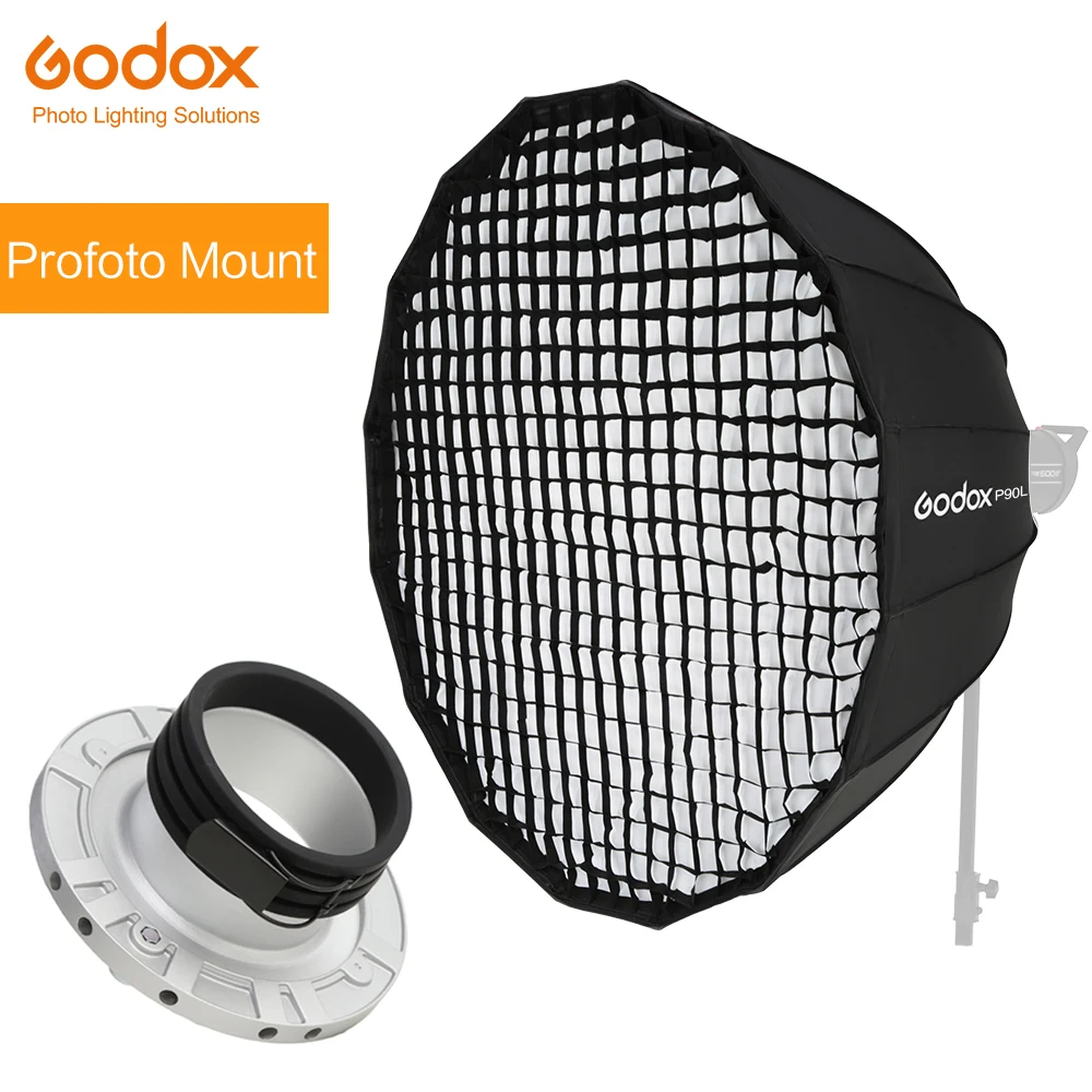 Портативный параболический сотовый фотоотражатель Godox P90L 90 см | Электроника