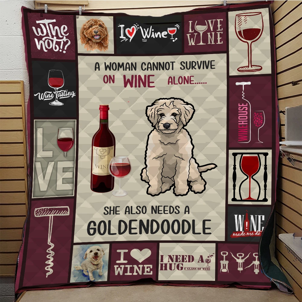 

SOFTBATFY Wine Lover Print All Season Quilt For Bed Soft Warm Blanket Cotton Quilt Dropshipping