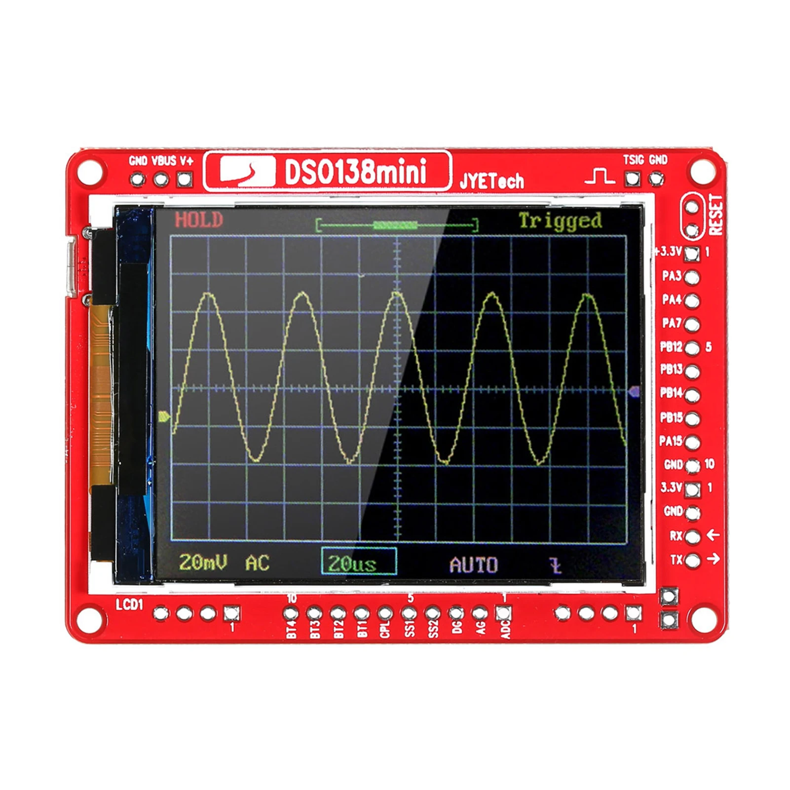 

DSO138 Mini Digital Oscilloscope DIY Kit SMD Parts Pre-soldered Electronic Learning Set 1MSa/s 0-200KHz with Transparent Case