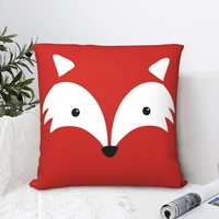 minimal fox face square pillowcase cushion cover cute zipper home decorative room nordic 4545cm
