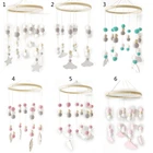 Подвесная погремушка из фетра, с деревянными бусинами, для детской комнаты, колокольчик, музыка, ветра