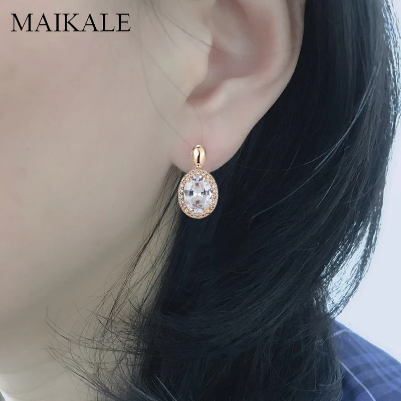 Женские круглые серьги подвески MAIKALE роскошные золотистого/серебристого цвета с