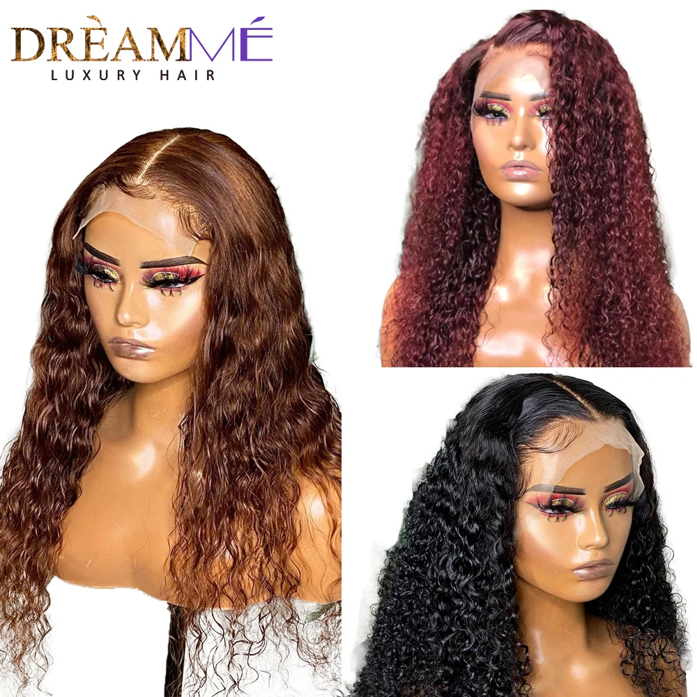 

Deep Curly Human Hair Wigs 13x4 Lace Front Wig Pre Plucked 99J Burgundy 150% Kinky Curly Brazilian Remy Hair Lace Frontal Wigs