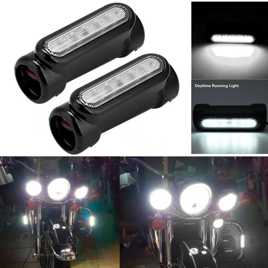 1 пара мотоциклов шоссейный бар прозрачные линзы переключающиеся светодиодные