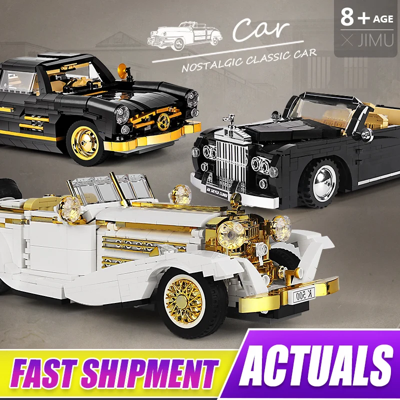 

Форма KING MOC 1964 RR серебряное облако высокотехнологичная Спортивная винтажная модель автомобиля строительные блоки сборные Кирпичи Детские ...