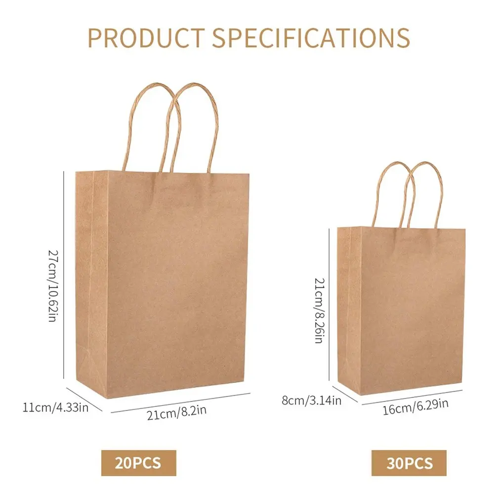 

Thick Kraft Paper Durable Handbag Takeaway Packing Bag Custom Kraft Paper Gift Tote Multi-purpose Bag