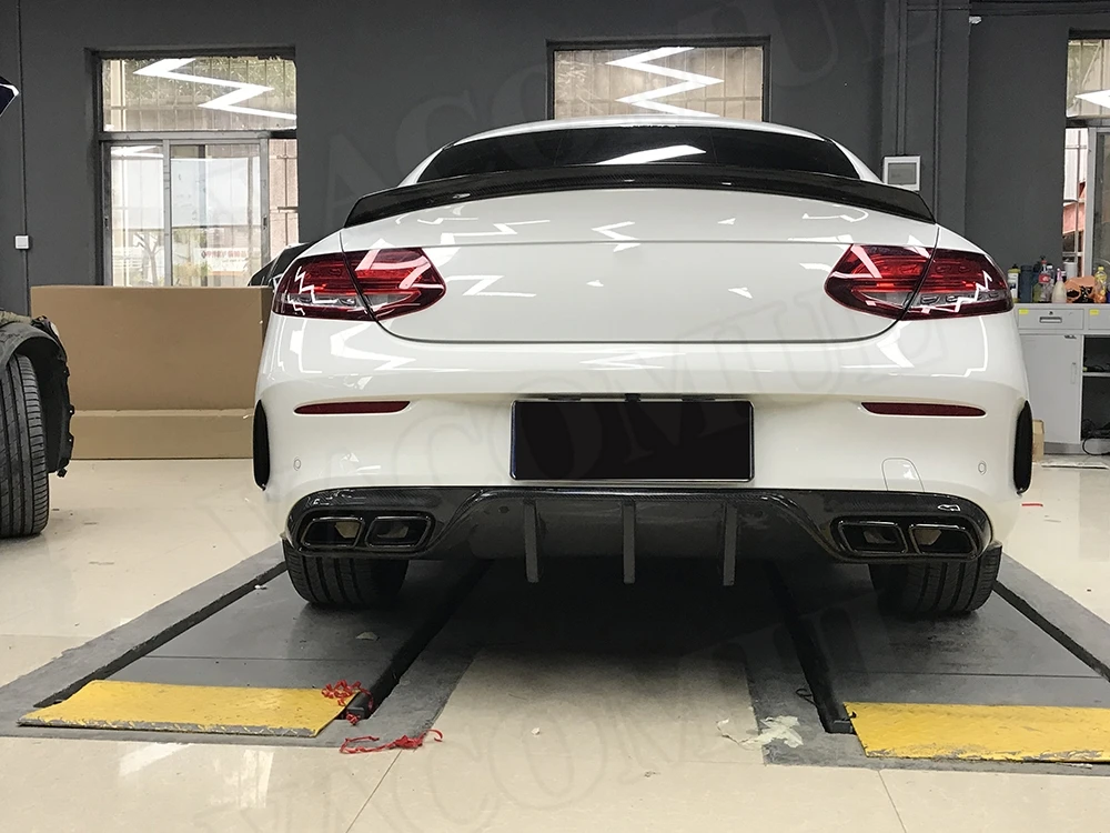 Задний спойлер из углеродного волокна/ФАП для диффузора губ Benz C класса C205 C63 AMG Sport