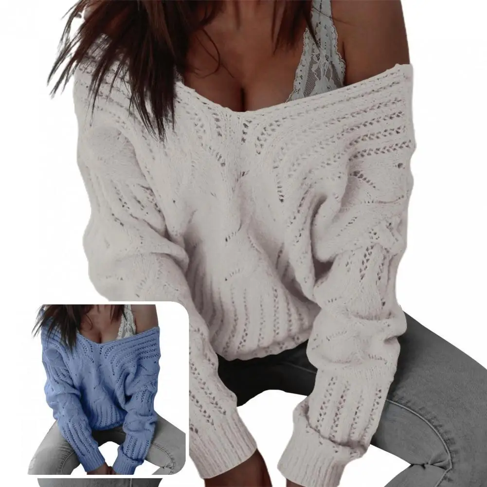 

Warm Cold Resistant Loose Fit Backless Knitted Pullover for Outdoor