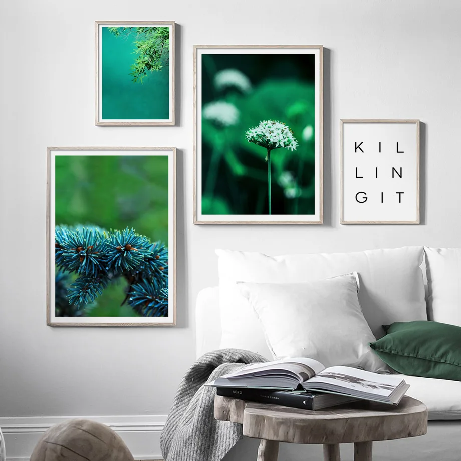 Настенная картина со стрекозой и зелеными листьями растений настенная Картина