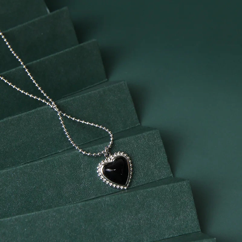 Женское ожерелье из серебра 925 пробы с черным ониксом | Украшения и аксессуары