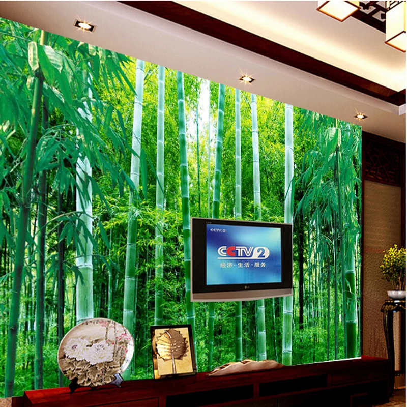 Самоклеящаяся 3D настенная бумага с изображением бамбукового леса | Обустройство