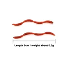 Приманка рыболовная, 50 шт.лот, 4 секции, имитация дождевых червей, Мягкая приманка для рыбалки, 6 см0,2 г, красные черви, искусственный рыбный запах, реалистичные приманки