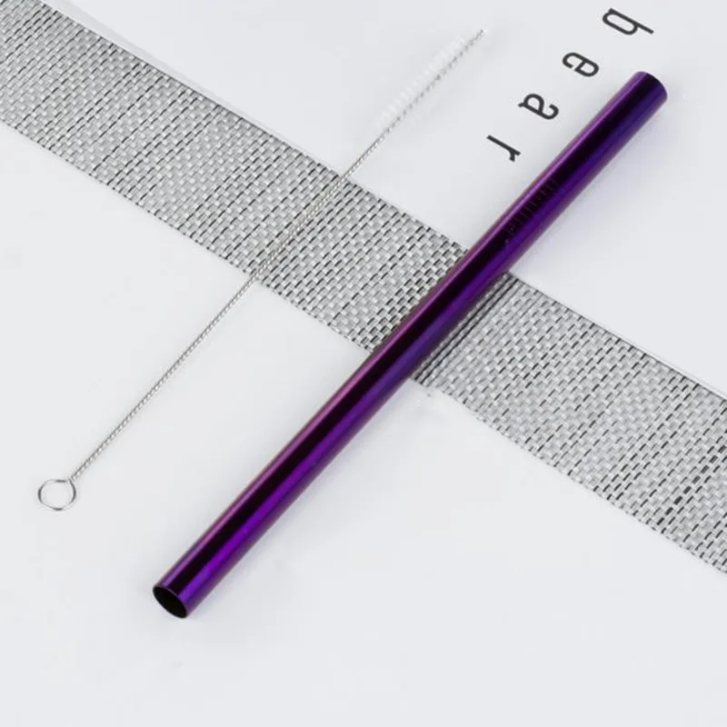 

Simple Food Grade 304 Stainless Steel Straw Dazzle Color Pearl Milk Tea Tube Cocktail Juice Tube Practical and durable straw