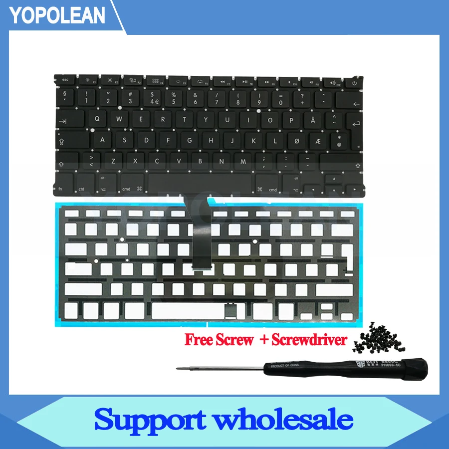 Новая норвежская Клавиатура с подсветкой для Macbook Air 13 дюймов A1369 2011 A1466 2012 2017