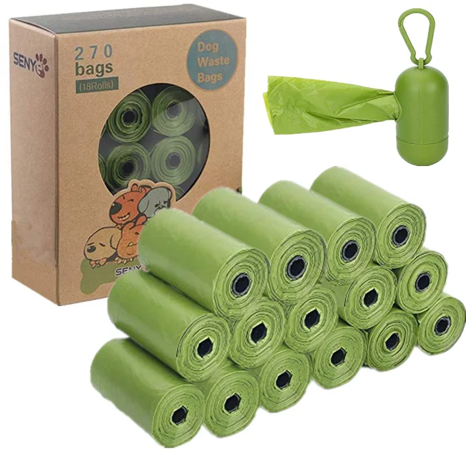 16roll and Dispenser Сумки для собачьих какашек, экологически чистые, для улицы, для дома, для уборки, мешок для мусора, удобные мешки для собачьих какашек 270/690, большое количество - Цвет: 16roll and Dispenser