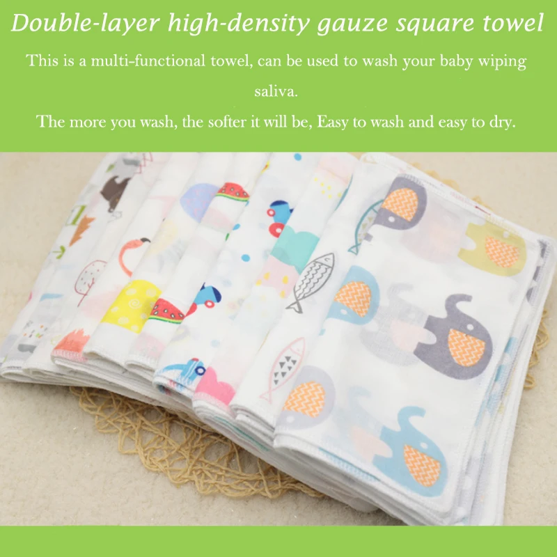 

10PCS Baby Feeding Towel Chart Printed Children Small Handkerchief Gauze s Nursing