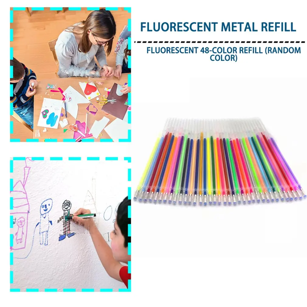 48 шт./компл. Цвета стержни для гелевых ручек мульти Цветной картина гелевая