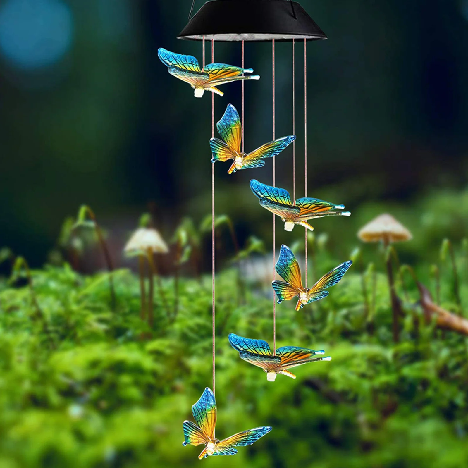 

Solar Wind Chime Light Color Changing Butterfly Chimes Outdoor Decoration Lights with IP65 Waterproof LED Wind Bell Home Decor