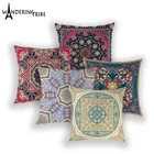 Чехол для подушки с геометрическим рисунком мандалы, Винтажный чехол для подушки в полоску с принтом, чехлы для диванов, чехол s Kissenbezug
